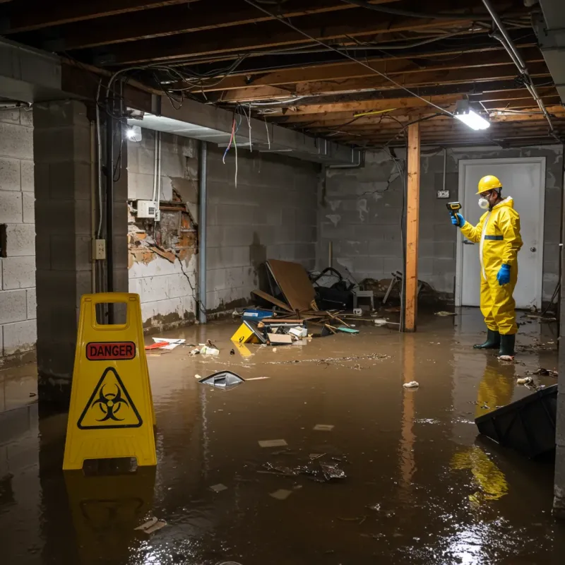 Flooded Basement Electrical Hazard in Williamsport, IN Property