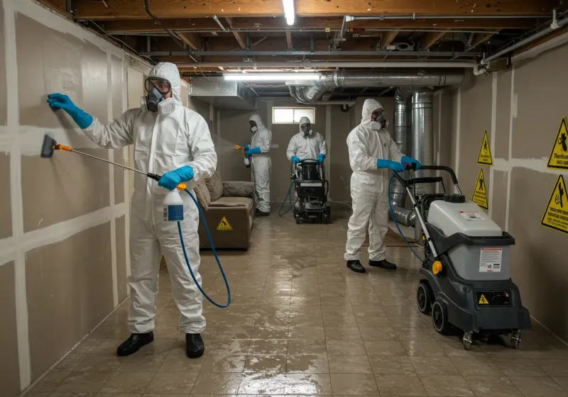 Basement Moisture Removal and Structural Drying process in Williamsport, IN